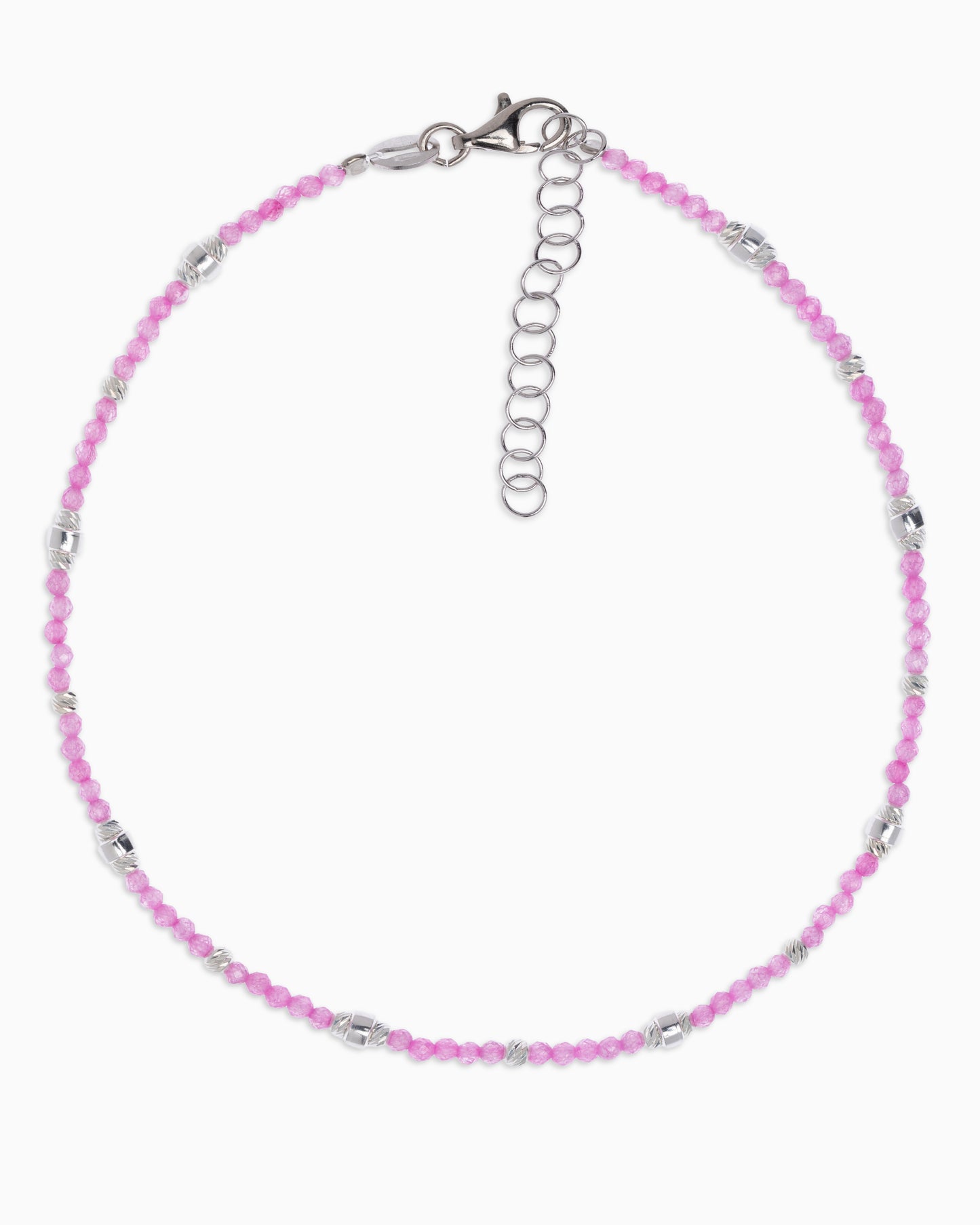 Women's anklet faceted pink zircons Silver – Alary Era Collection