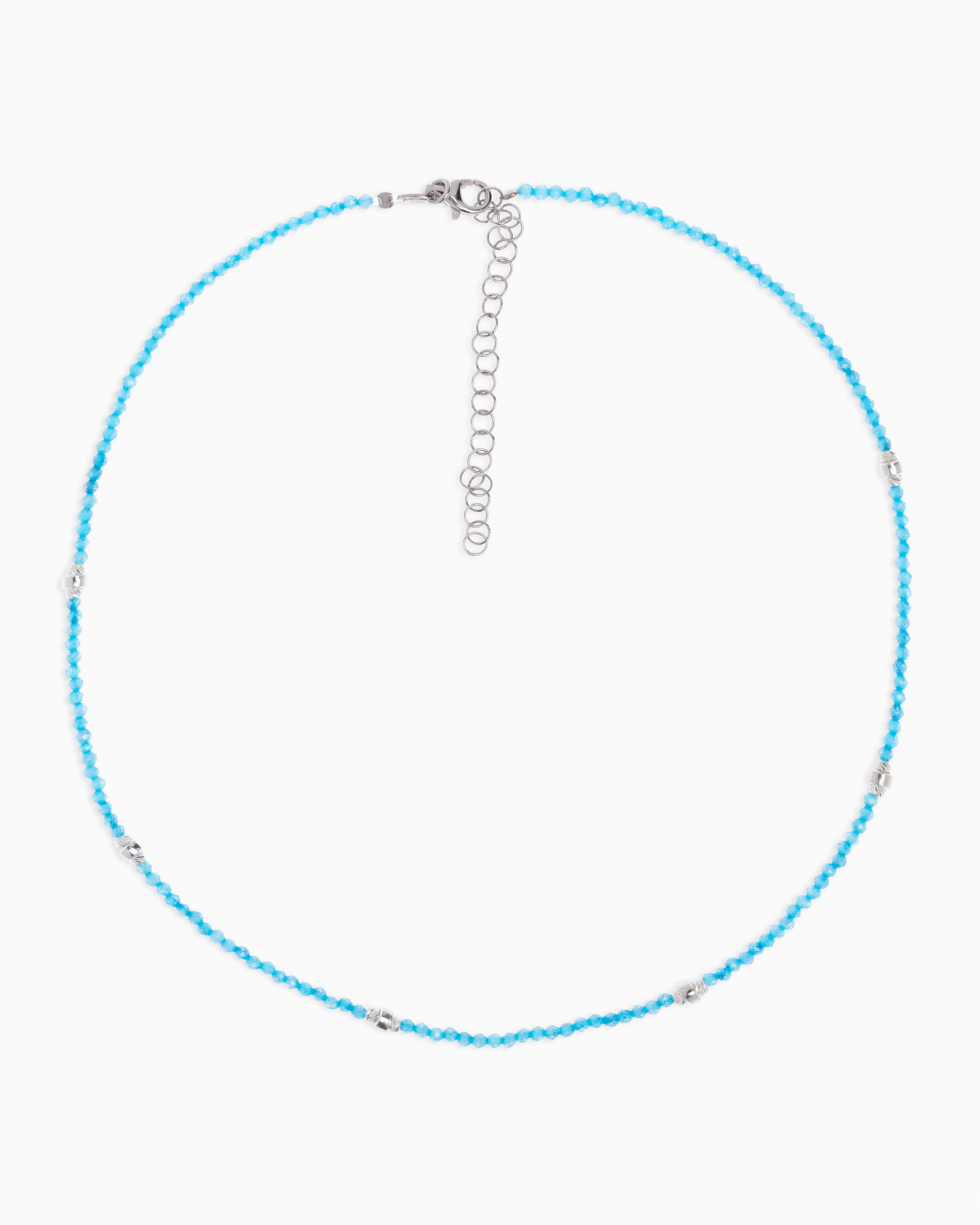 Women's necklace faceted blue zircons Silver – Alary Era Collection