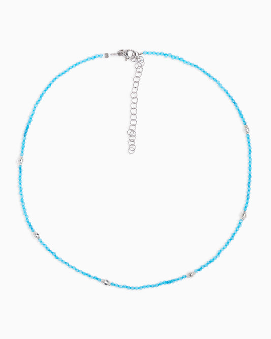 Women's necklace faceted blue zircons Silver – Alary Era Collection