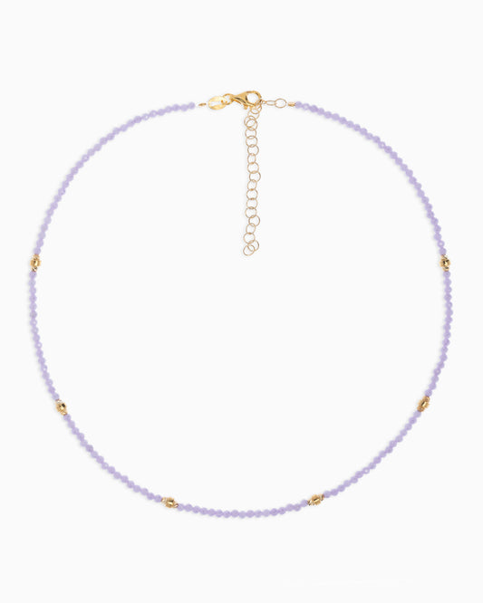 Women's necklace faceted lilac zircons Gold – Alary Era Collection