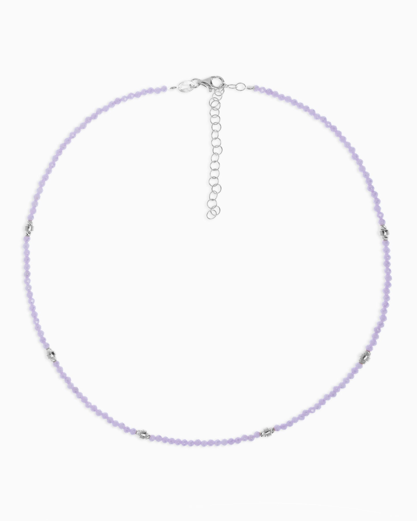 Women's necklace faceted lilac zircons Silver – Alary Era Collection