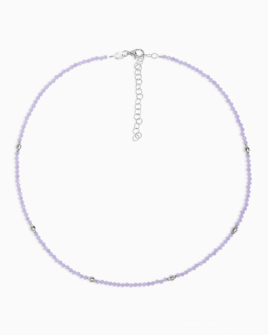 Women's necklace faceted lilac zircons Silver – Alary Era Collection