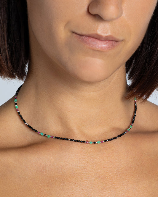 Women's necklace faceted spinel Silver – Alary Athena Collection