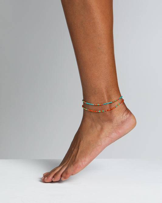 Women's anklet faceted orange zircons Gold – Alary Athena Collection