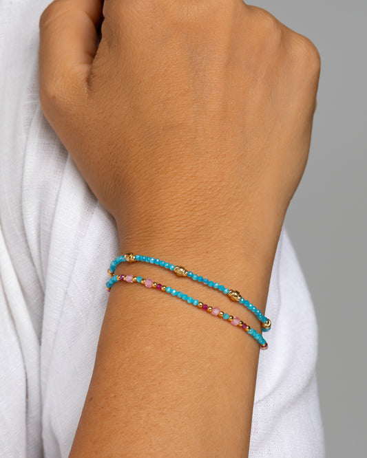 Women's bracelet faceted aquamarine zircons Gold – Alary Athena Collection