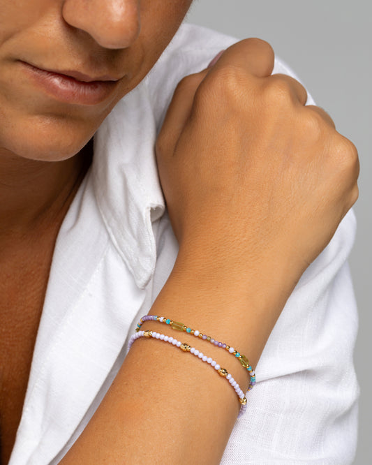 Women's bracelet faceted lilac zircons Gold – Alary Era Collection