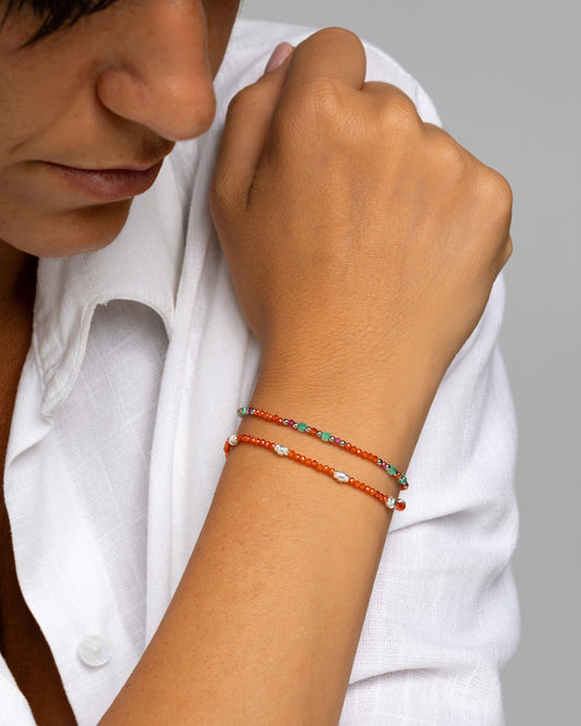 Women's bracelet faceted orange zircons Silver – Alary Era Collection