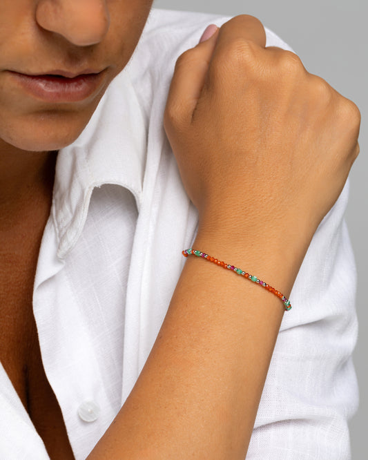 Women's bracelet faceted orange zircons Silver – Alary Athena Collection