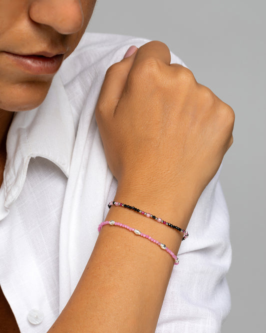 Women's bracelet faceted pink zircons Silver – Alary Era Collection