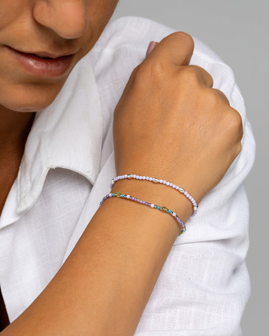 Women's bracelet faceted violet zircons Silver – Alary Athena Collection