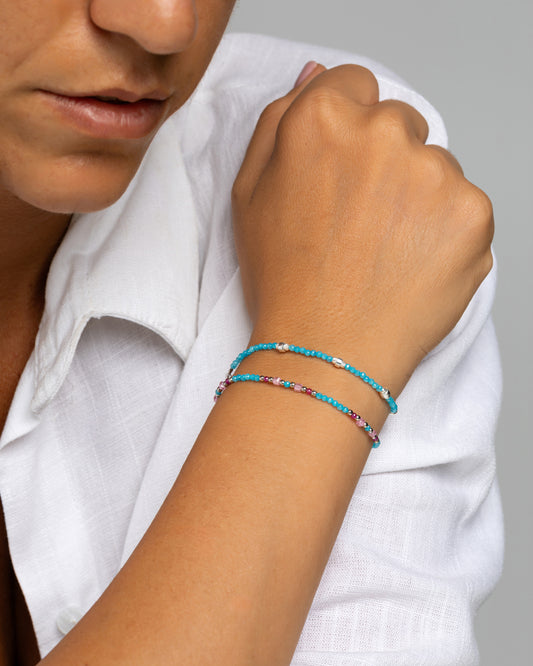 Women's bracelet faceted aquamarine zircons Silver – Alary Athena Collection